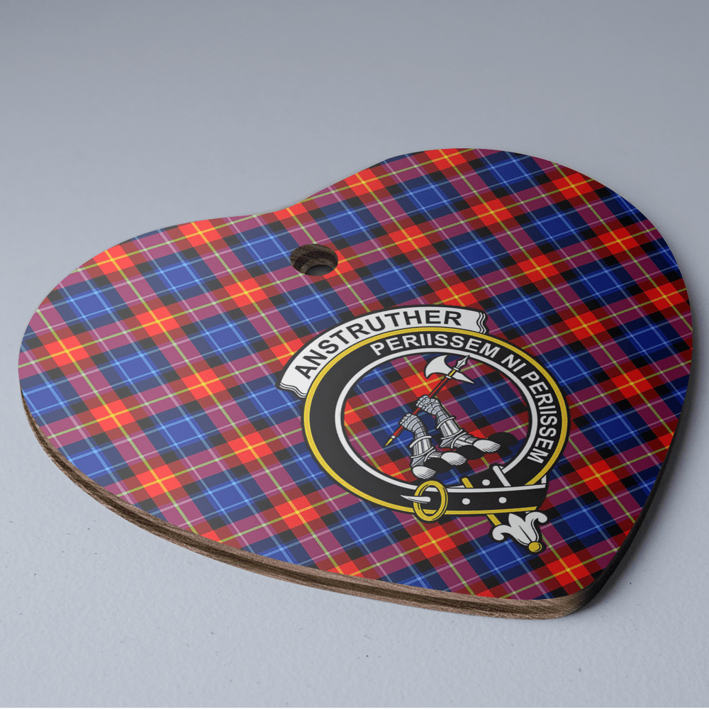 Clan Anstruther Tartan Crest Heart Ceramic Ornament PZ33 Anstruther Tartan Tartan Christmas