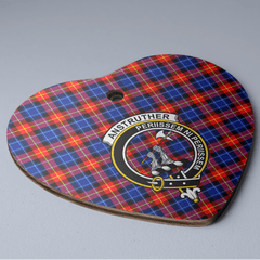 Clan Anstruther Tartan Crest Heart Ceramic Ornament PZ33 Anstruther Tartan Tartan Christmas