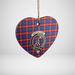 Clan Anstruther Tartan Crest Heart Ceramic Ornament PZ33 Anstruther Tartan Tartan Christmas