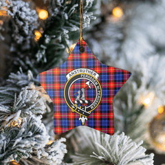 Clan Anstruther Tartan Crest Star Ceramic Ornament QL74 Anstruther Tartan Tartan Christmas