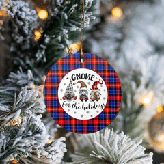 Clan Anstruther Tartan Gnome Round Ceramic Ornament HU27 Anstruther Tartan Tartan Christmas
