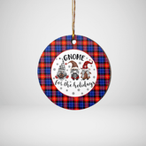 Clan Anstruther Tartan Gnome Round Ceramic Ornament HU27 Anstruther Tartan Tartan Christmas