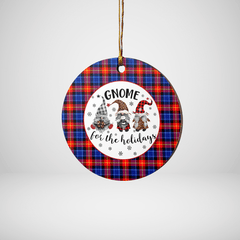 Clan Anstruther Tartan Gnome Round Ceramic Ornament HU27 Anstruther Tartan Tartan Christmas