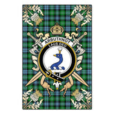 Clan Arbuthnot Ancient Tartan Crest Black Garden Flag  - Gold Thistle  FC76 Clan Arbuthnot Tartan Today