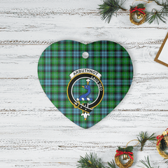 Clan Arbuthnot Ancient Tartan Crest Heart Ceramic Ornament SG54 Arbuthnot Ancient Tartan Tartan Christmas