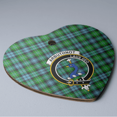 Clan Arbuthnot Ancient Tartan Crest Heart Ceramic Ornament SG54 Arbuthnot Ancient Tartan Tartan Christmas
