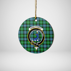 Clan Arbuthnot Ancient Tartan Crest Round Ceramic Ornament VK74 Arbuthnot Ancient Tartan Tartan Christmas