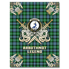 Clan Arbuthnot Ancient Tartan Gold Courage Symbol Blanket AM56 Clan Arbuthnot Tartan Today