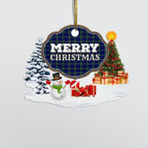 Clan Arbuthnot Modern "Merry Christmas" Tartan Acrylic Ornament CF51 Arbuthnot Modern Tartan Tartan Christmas