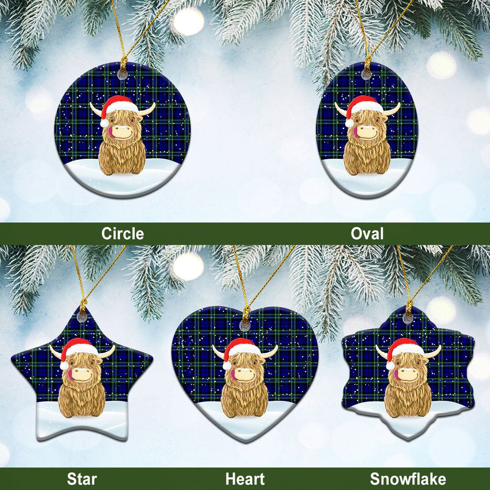 Clan Arbuthnot Modern Tartan Christmas Ceramic Ornament Highland Cows Style NO96 Arbuthnot Modern Tartan Tartan Ornament