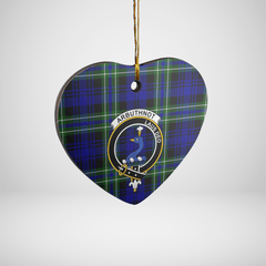 Clan Arbuthnot Modern Tartan Crest Heart Ceramic Ornament LU97 Arbuthnot Modern Tartan Tartan Christmas