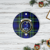 Clan Arbuthnot Modern Tartan Crest Round Ceramic Ornament FL31 Arbuthnot Modern Tartan Tartan Christmas
