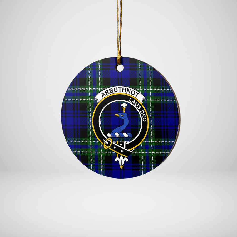 Clan Arbuthnot Modern Tartan Crest Round Ceramic Ornament FL31 Arbuthnot Modern Tartan Tartan Christmas
