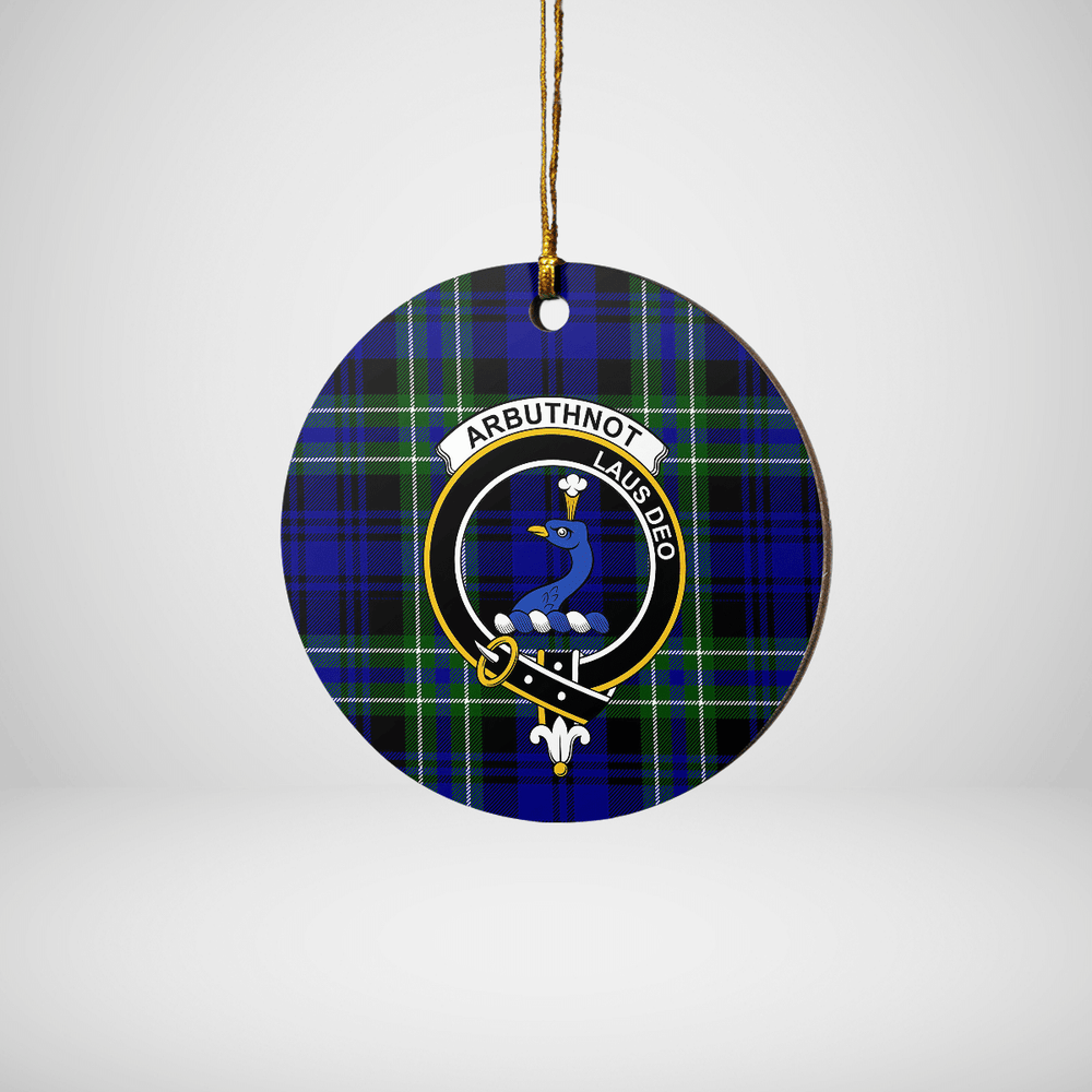Clan Arbuthnot Modern Tartan Crest Round Ceramic Ornament FL31 Arbuthnot Modern Tartan Tartan Christmas