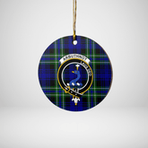 Clan Arbuthnot Modern Tartan Crest Round Ceramic Ornament FL31 Arbuthnot Modern Tartan Tartan Christmas