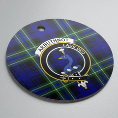 Clan Arbuthnot Modern Tartan Crest Round Ceramic Ornament FL31 Arbuthnot Modern Tartan Tartan Christmas