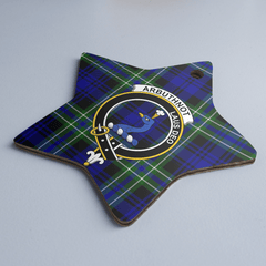 Clan Arbuthnot Modern Tartan Crest Star Ceramic Ornament JY60 Arbuthnot Modern Tartan Tartan Christmas