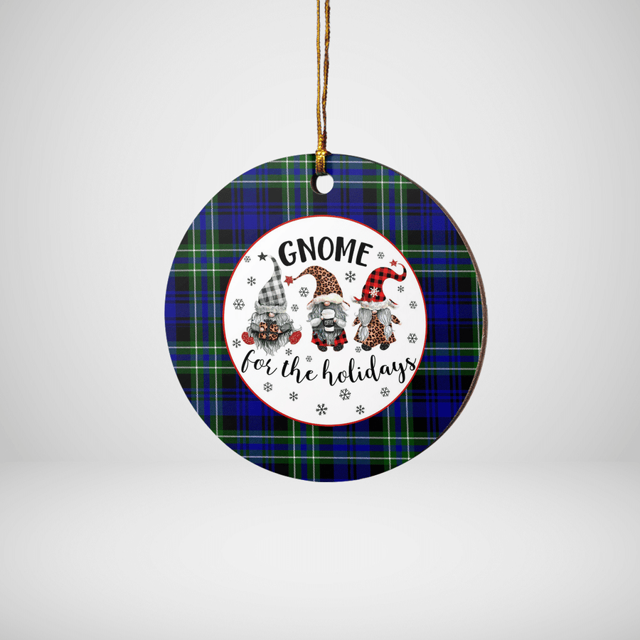 Clan Arbuthnot Modern Tartan Gnome Round Ceramic Ornament HY46 Arbuthnot Modern Tartan Tartan Christmas