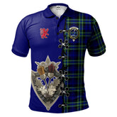 Clan Arbuthnot Modern Tartan Polo Shirt - Lion Rampant And Celtic Thistle Style SI25 Arbuthnot Modern Tartan Tartan Polo