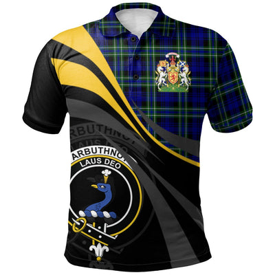 Clan Arbuthnot Modern Tartan Polo Shirt - Royal Coat Of Arms Style