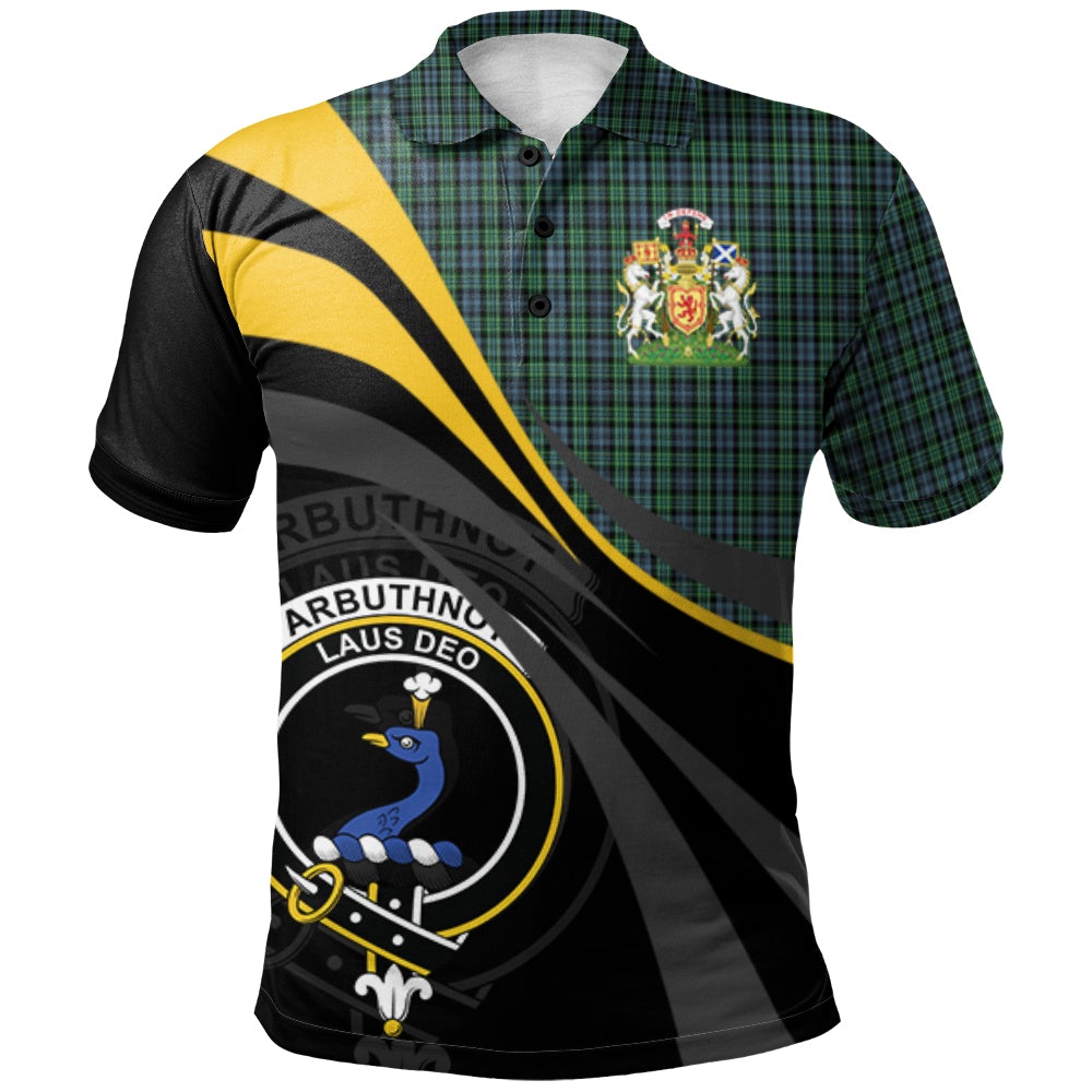 Clan Arbuthnot Tartan Polo Shirt - Royal Coat Of Arms Style KN22 Arbuthnot Tartan Tartan Polo