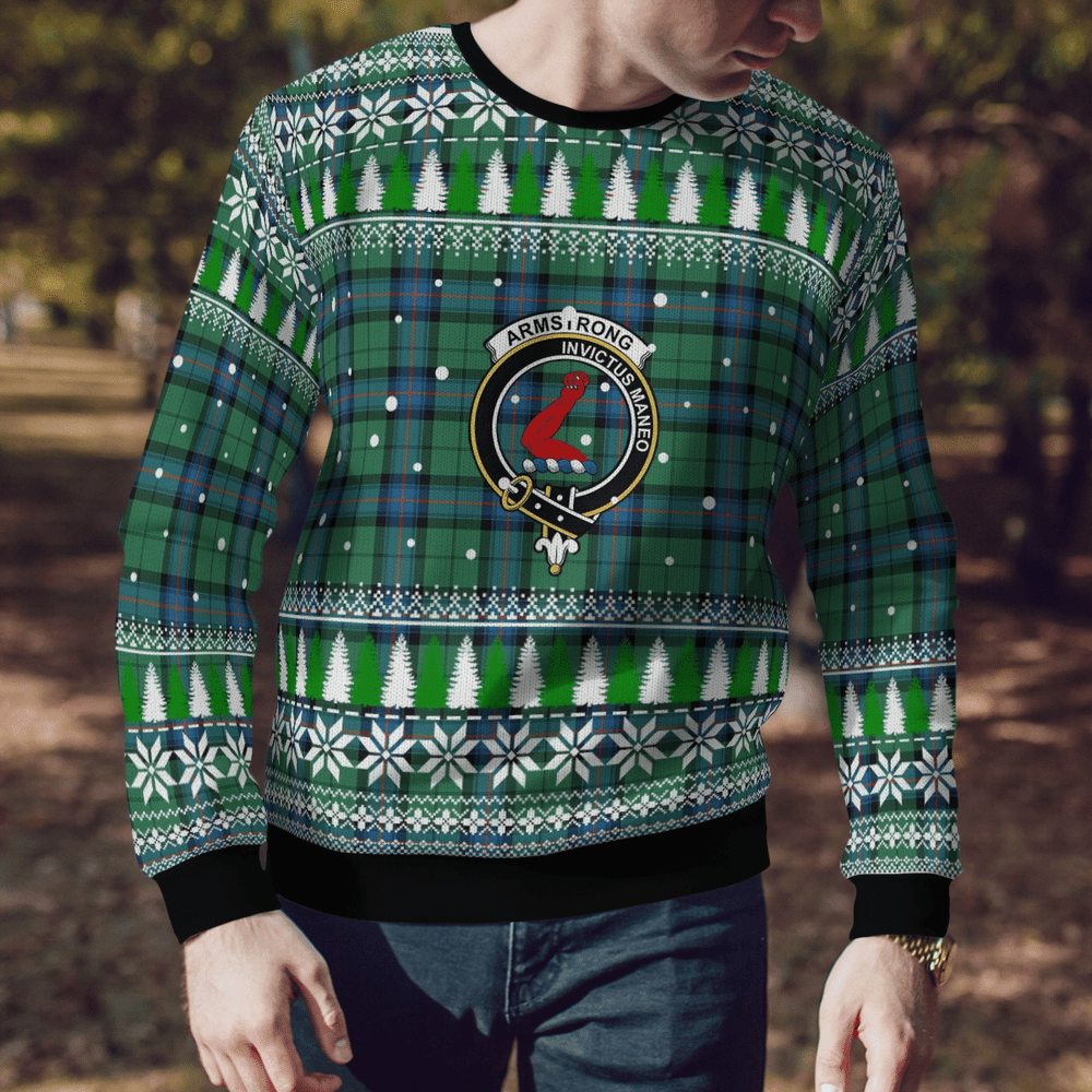 Clan Armstrong Ancient Crest Tartan Christmas Ugly Sweater XY94 Armstrong Ancient Crest Tartan Tartan Ugly Sweater