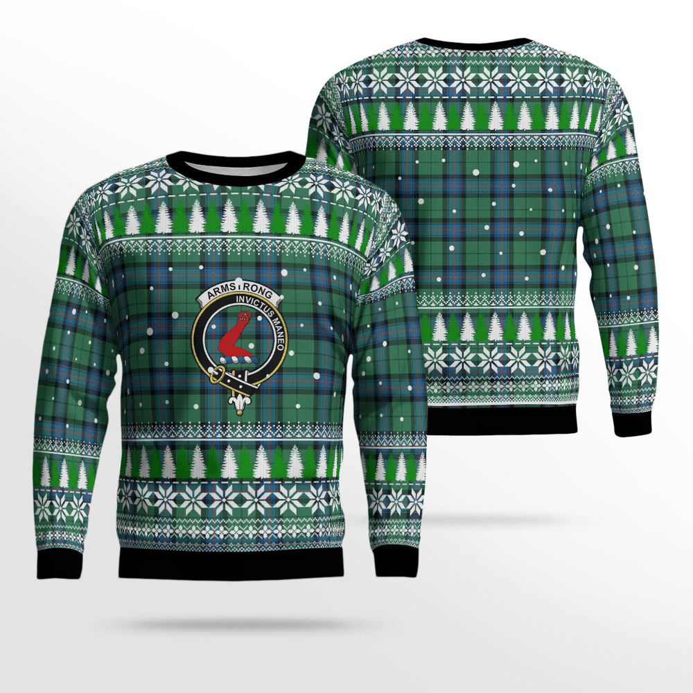 Clan Armstrong Ancient Crest Tartan Christmas Ugly Sweater XY94 Armstrong Ancient Crest Tartan Tartan Ugly Sweater