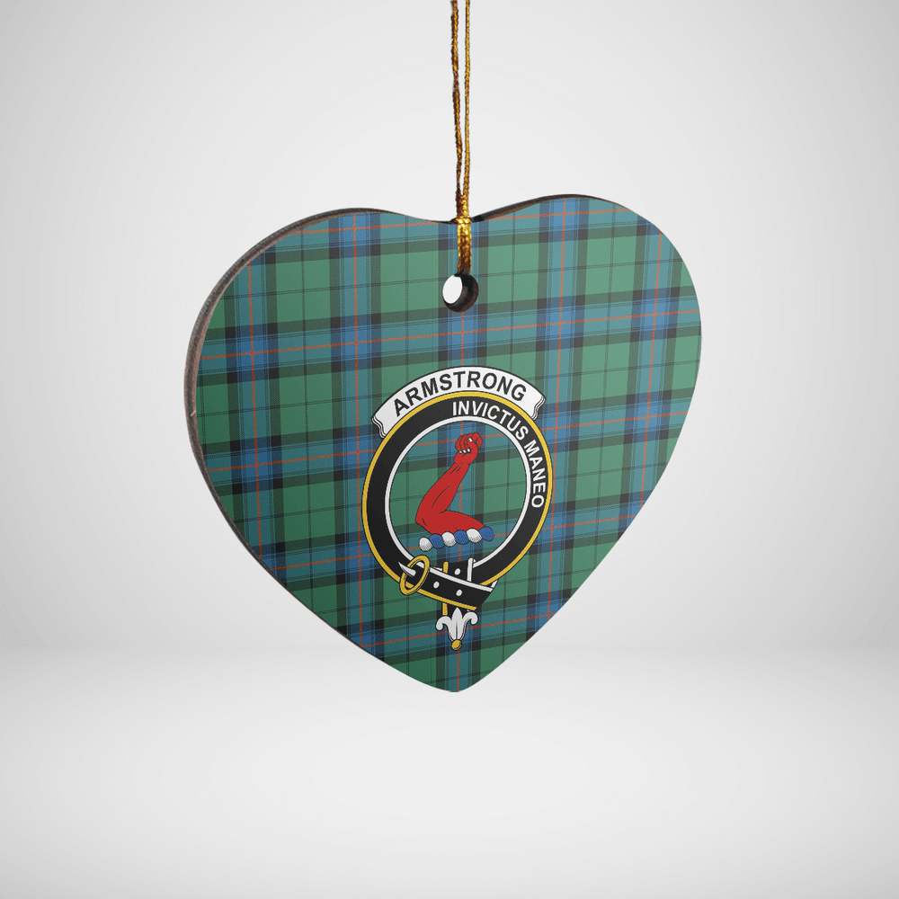 Clan Armstrong Ancient Tartan Crest Heart Ceramic Ornament TC94 Armstrong Ancient Tartan Tartan Christmas
