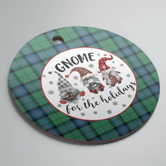 Clan Armstrong Ancient Tartan Gnome Round Ceramic Ornament WN64 Armstrong Ancient Tartan Tartan Christmas
