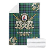 Clan Armstrong Ancient Tartan Gold Courage Symbol Blanket QP68 Clan Armstrong Tartan Today