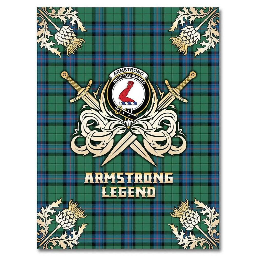 Clan Armstrong Ancient Tartan Gold Courage Symbol Blanket QP68 Clan Armstrong Tartan Today