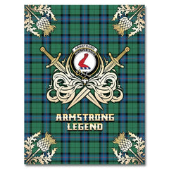 Clan Armstrong Ancient Tartan Gold Courage Symbol Blanket QP68 Clan Armstrong Tartan Today