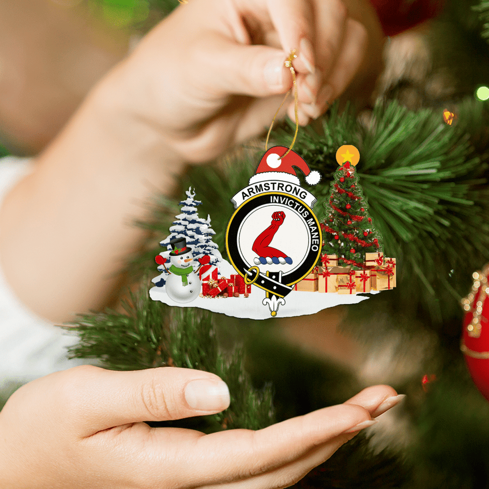 Clan Armstrong Crest Tartan Acrylic Christmas Ornament EW80 Armstrong Tartan Tartan Christmas