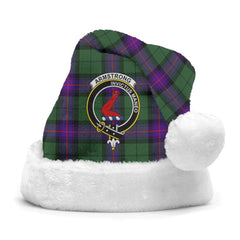 Clan Armstrong Modern Tartan Crest Christmas Santa Hat GF71 Armstrong Modern Tartan Tartan Santa Hat