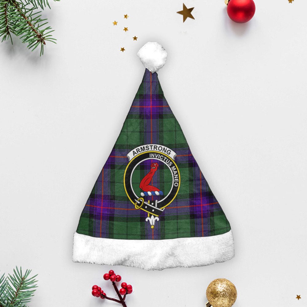 Clan Armstrong Modern Tartan Crest Christmas Santa Hat GF71 Armstrong Modern Tartan Tartan Santa Hat