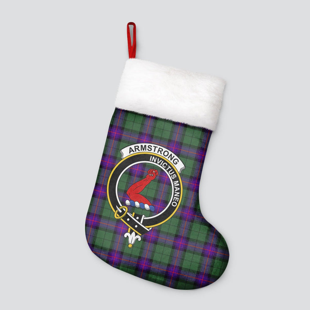 Clan Armstrong Modern Tartan Crest Christmas Stocking QF32 Armstrong Modern Tartan Tartan Stocking