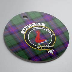 Clan Armstrong Modern Tartan Crest Round Ceramic Ornament HU54 Armstrong Modern Tartan Tartan Christmas