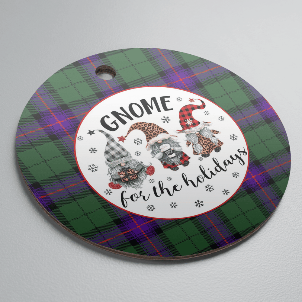 Clan Armstrong Modern Tartan Gnome Round Ceramic Ornament FA59 Armstrong Modern Tartan Tartan Christmas