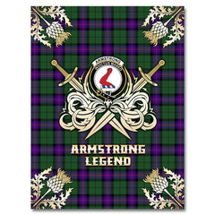 Clan Armstrong Modern Tartan Gold Courage Symbol Blanket SL98 Clan Armstrong Tartan Today