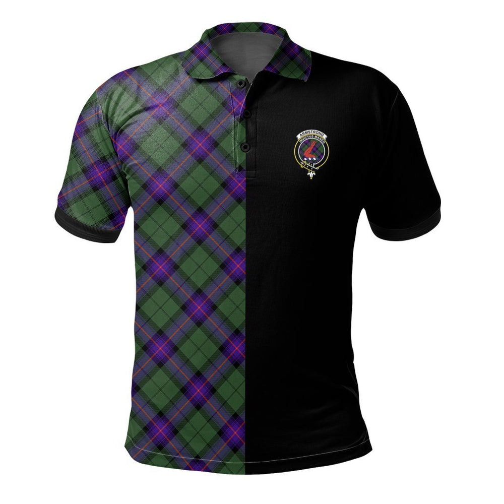 Clan Armstrong Modern Tartan Polo Shirt Half of Me - Cross Style IZ22 Armstrong Modern Tartan Tartan Polo