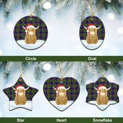 Clan Arnott Tartan Christmas Ceramic Ornament Highland Cows Style YO92 Arnott Tartan Tartan Ornament