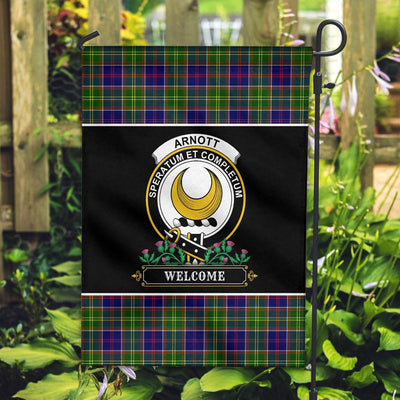 Clan Arnott Tartan Crest Garden Flag - Welcome