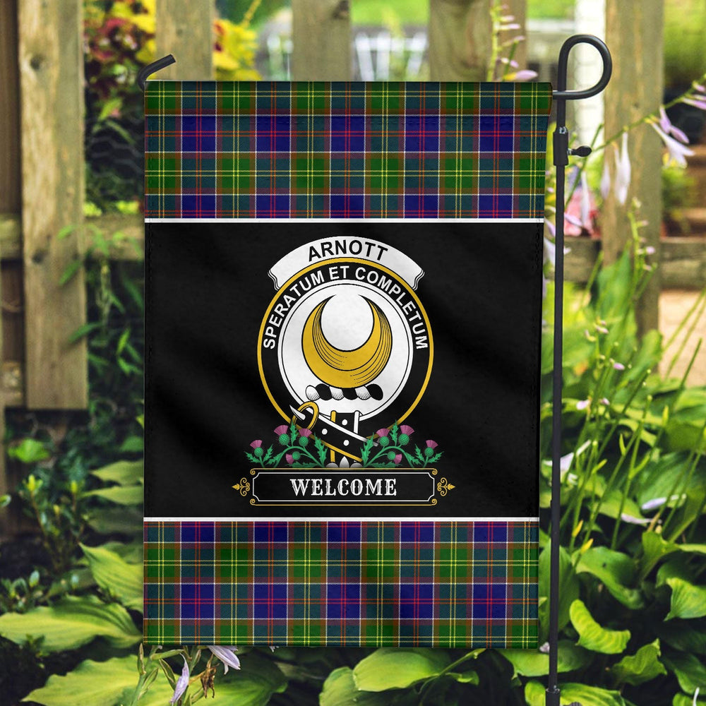 Clan Arnott Tartan Crest Garden Flag - Welcome GL74 Clan Arnott Tartan Today