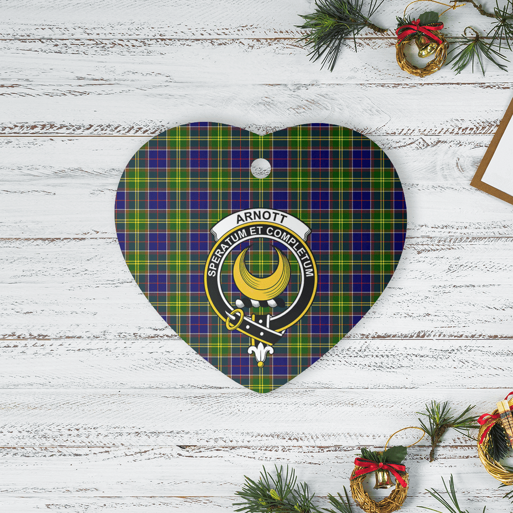 Clan Arnott Tartan Crest Heart Ceramic Ornament DZ29 Arnott Tartan Tartan Christmas