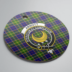Clan Arnott Tartan Crest Round Ceramic Ornament VJ45 Arnott Tartan Tartan Christmas
