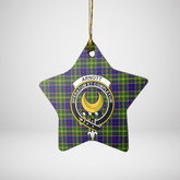 Clan Arnott Tartan Crest Star Ceramic Ornament NT25 Arnott Tartan Tartan Christmas
