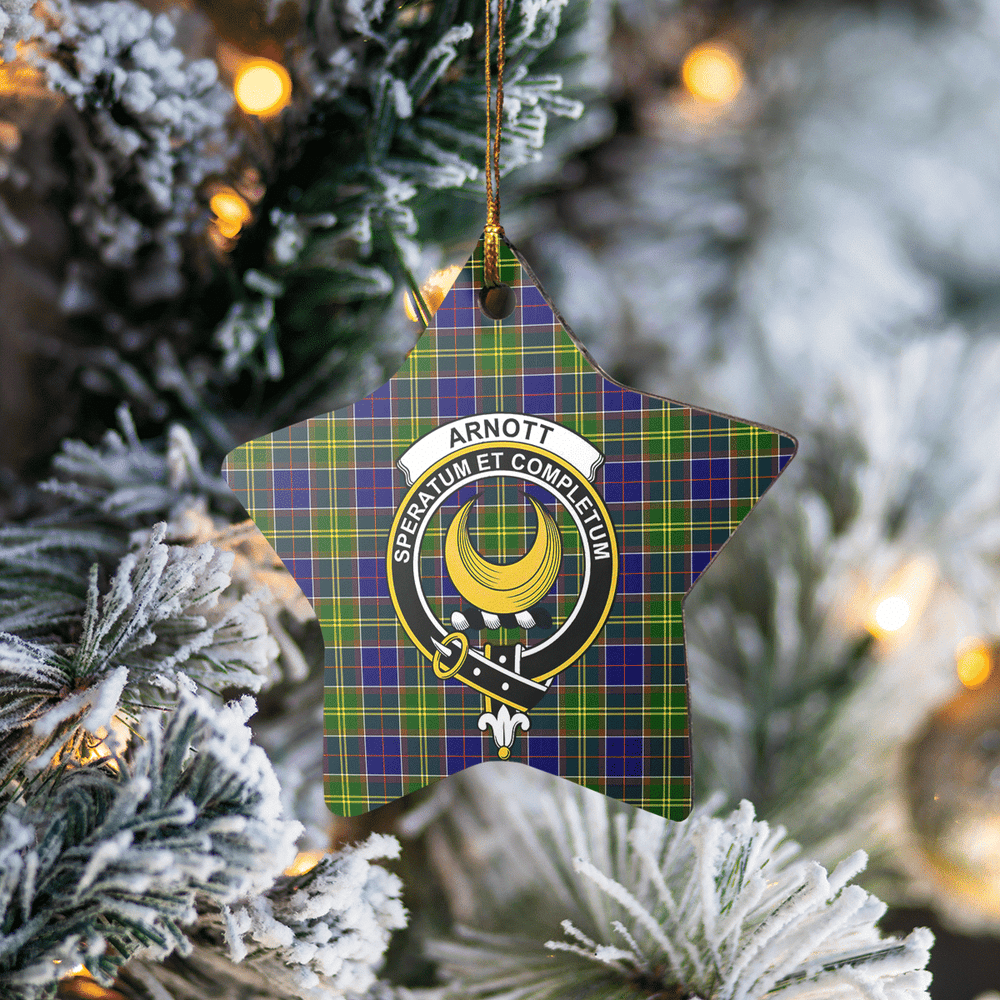 Clan Arnott Tartan Crest Star Ceramic Ornament NT25 Arnott Tartan Tartan Christmas