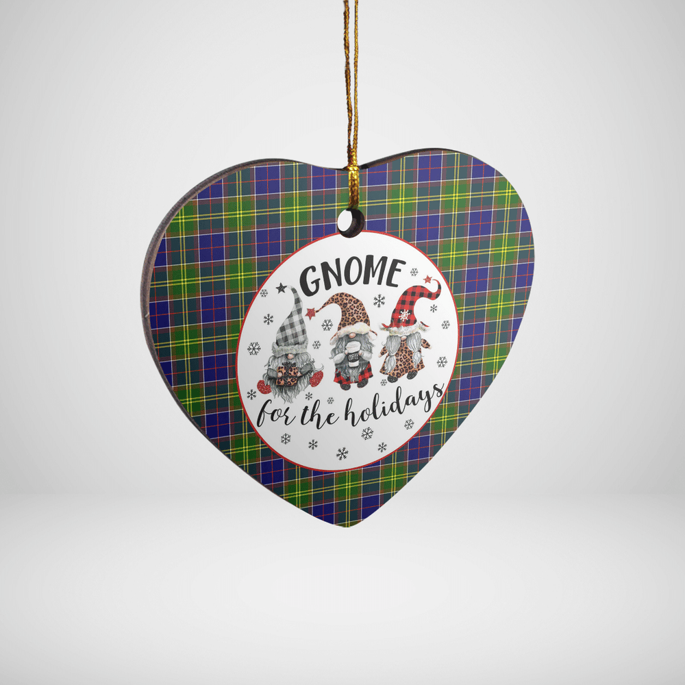 Clan Arnott Tartan Gnome Heart Ceramic Ornament BN60 Arnott Tartan Gnome Tartan Christmas