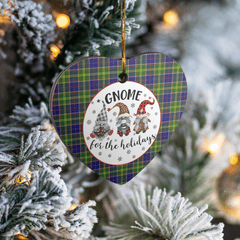 Clan Arnott Tartan Gnome Heart Ceramic Ornament BN60 Arnott Tartan Gnome Tartan Christmas