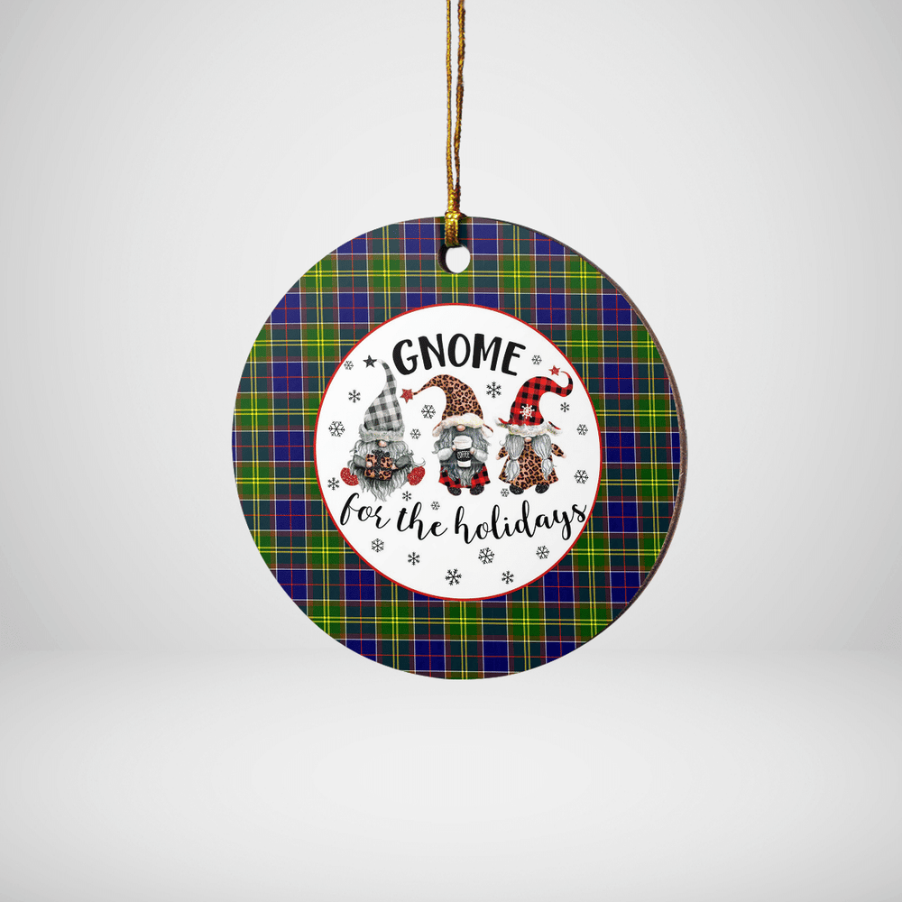 Clan Arnott Tartan Gnome Round Ceramic Ornament WC58 Arnott Tartan Tartan Christmas